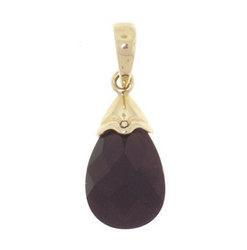 Black Quartz 14k Gold Pendant Briolette