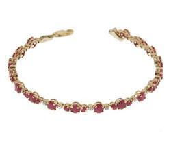 3.40cttw Ruby and Diamond Genuine Gold Braceletcttw 