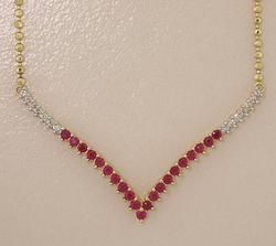 Ruby and Diamond Gold Necklace