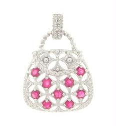 Ruby and Diamond White Gold Purse Pendant