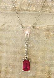 Ruby and Diamond Platinum Pendant Necklaceruby 