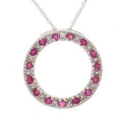 Ruby and Diamond Circle of Life Pendant Necklaceruby 