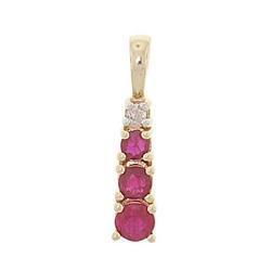 Ruby and Diamond 14K Gold Pendant