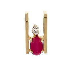 Ruby Diamond 14K Gold Pendant