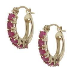 Red Delicious Ruby 14K Gold Huggie Earringsred 