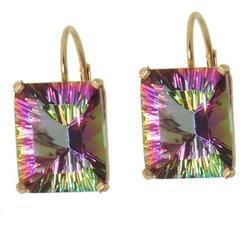 Mystic Fire Topaz and 14k Gold Hoop Earringsmystic 