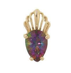 Pear Radiant Cut Mystic Fire Topaz 14K Gold Pendantpear 