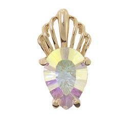 Pear Radiant Cut Sea Mist Mystic Topaz 14K Gold Pendant