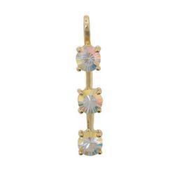 Radiant Cut Sea Mist Mystic Topaz 14K Gold Drop Stick Pendant