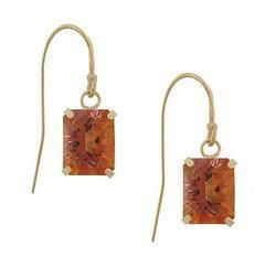 Emerald Radiant Cut Twilight Mystic Topaz 14K Gold French Wire Dangle Earringsemerald 