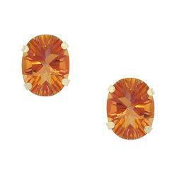 Oval Radiant Cut Twilight Mystic Topaz 14K Gold Stud Earringsoval 