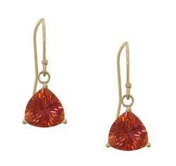 Trillion Radiant Cut Twilight Mystic Topaz 14K Gold French Wire Dangle Earringstrillion 