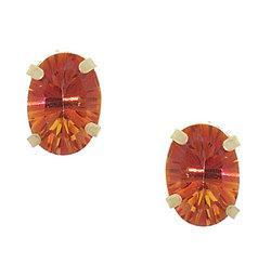 Oval Radiant Cut Twilight Mystic Topaz 14K Gold Stud Earringsoval 