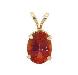 Oval Radiant Cut Twilight Mystic Fire Topaz 14K Gold Pendant