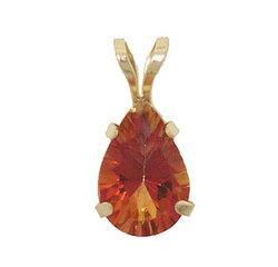 Pear Radiant Cut Twilight Mystic Topaz 14K Gold Pendant