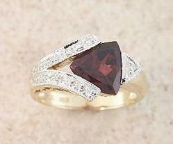 RUBELLITE DIAMOND 14K GOLD GEMSTONE RINGrubellite 