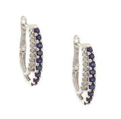 Sapphire Diamond White Gold Hoop Earringssapphire 