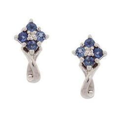 Sapphire White Gold Heart Stud Earringssapphire 