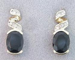 SAPPHIRE DIAMOND 14KT GOLD EARRINGSsapphire 
