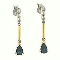 Pear Sapphire and Diamond Two-tone 14K Gold Dangle Earringspear 