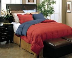 Reversible Down Comfter Set Navy-Brick Kingreversible 