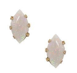Marquise Cut Opal 14K Gold Stud Earringsmarquise 