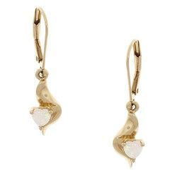 Heart Cut Opal Gold Leverback Hoop Earringsheart 