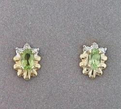 PERIDOT DIAMOND GOLD EARRINGSperidot 