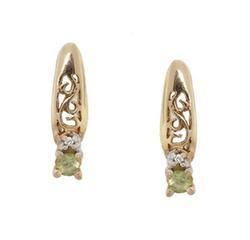 Peridot Diamond Gold Stud Earringsperidot 