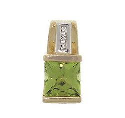 Peridot Diamond Gold Pendant