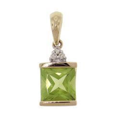 Princess Peridot Diamond Gold Pendantprincess 