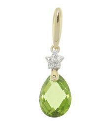 Briolette Peridot and Diamond Gold Pendantbriolette 