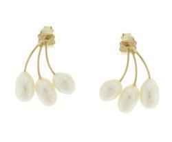 White Pearl 14K Gold Dangle Earringswhite 