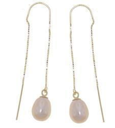 Pink Pearl 14K Gold Dangle Threader Earringspink 