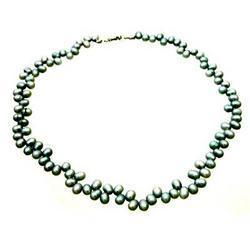 Sterling Silver Irridescent Pearl Necklace
