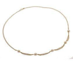 White Pearl and 14K Gold Necklacewhite 