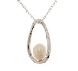 Pink Pearl Sterling Silver Pendant Necklace