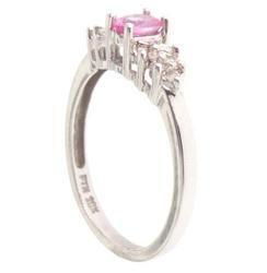 Oval Pink Sapphire and Diamond 14K White Gold Ringoval 