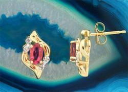Pink Tourmaline and Diamond 14K Gold Earringspink 
