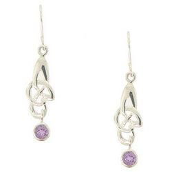 Amethyst Sterling Silver Celtic Dangle Earringsamethyst 