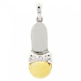 10KT White Gold Ladies Slipper Citrine Diamond Pendantwhite 