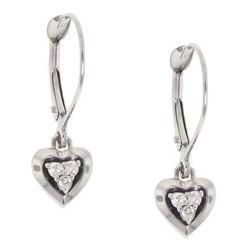 Diamond White Gold Leverback Dangle Hoop Earringsdiamond 