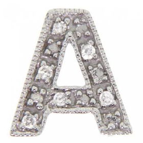 14KT White Gold Pendant Initial A - 1/2 Inch Tallwhite 