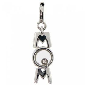 14KT White Gold Mom Pendant with Diamondwhite 