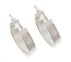 Sterling Silver Thick & Flat Hoop Earringssterling 