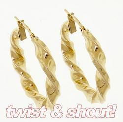 14K Gold Big Twist Hoop Earringsgold 