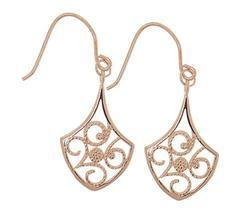 Genuine 14K Rose Gold French Dangle Earringsgenuine 