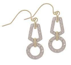 Diamond Cut Two-tone Gold Dangle Earringsdiamond 