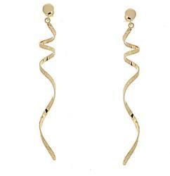 Genuine Laser cut 10K Gold Twisted Ribbon Earringsgenuine 