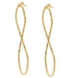 Genuine 10K Gold Long Twisted Hoop Dangle Earringsgenuine 